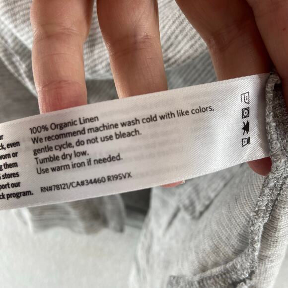 Eileen Fisher Linen Top Size Small Gray Stripe - Picture 4 of 7